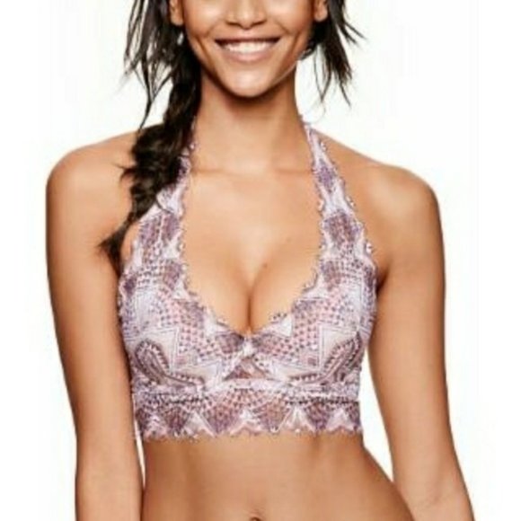 Victoria's Secret Other - NWT Vs Pink Sz S Lace Aztec Print Halter Bralette